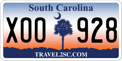 SC license plate XOO928