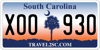 SC license plate XOO930
