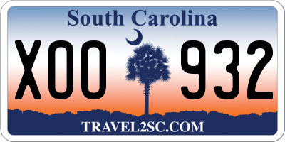 SC license plate XOO932