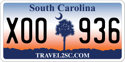 SC license plate XOO936