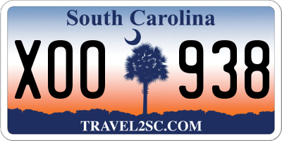 SC license plate XOO938