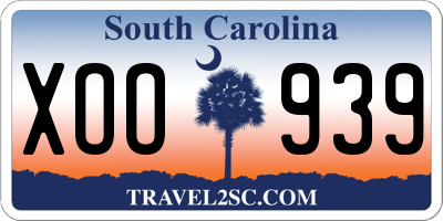 SC license plate XOO939