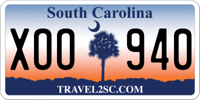 SC license plate XOO940