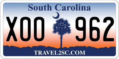 SC license plate XOO962