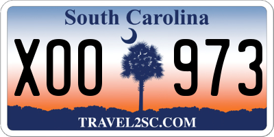 SC license plate XOO973