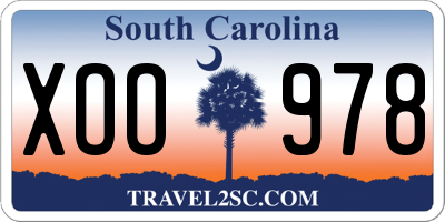 SC license plate XOO978