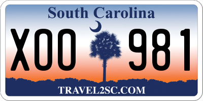 SC license plate XOO981