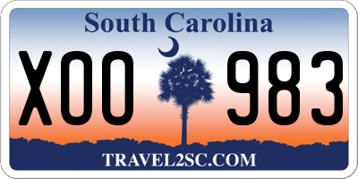 SC license plate XOO983