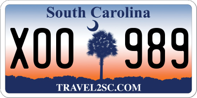 SC license plate XOO989