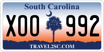 SC license plate XOO992