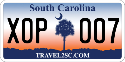 SC license plate XOP007