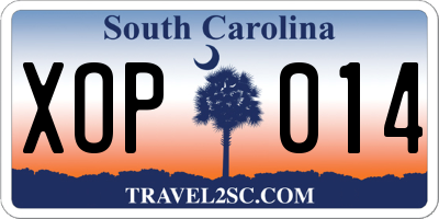 SC license plate XOP014