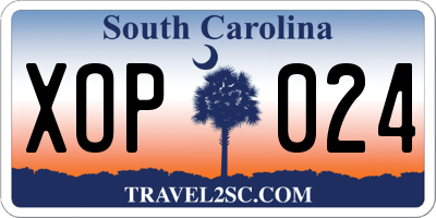 SC license plate XOP024