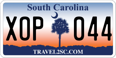 SC license plate XOP044
