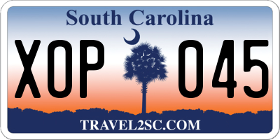SC license plate XOP045