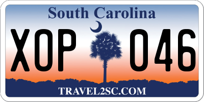 SC license plate XOP046