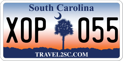 SC license plate XOP055