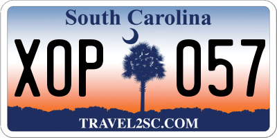 SC license plate XOP057