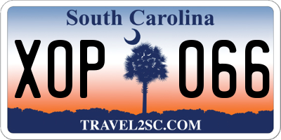 SC license plate XOP066