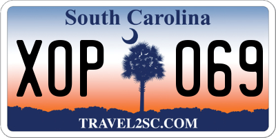 SC license plate XOP069