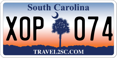 SC license plate XOP074