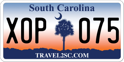 SC license plate XOP075