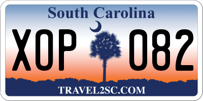 SC license plate XOP082