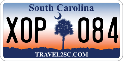 SC license plate XOP084