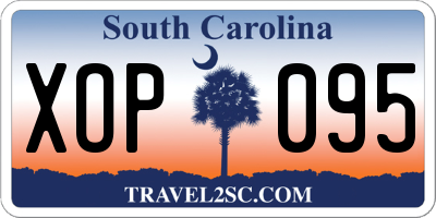 SC license plate XOP095