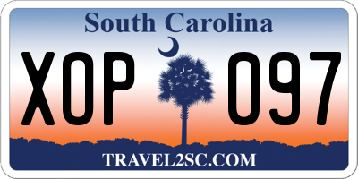 SC license plate XOP097