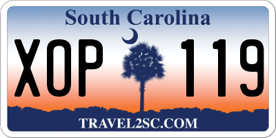 SC license plate XOP119