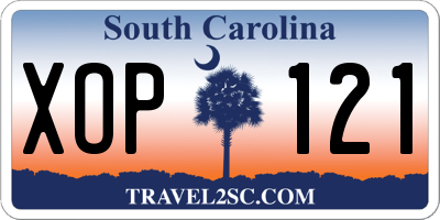 SC license plate XOP121