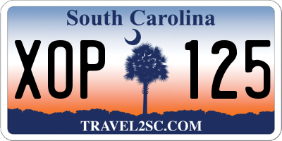 SC license plate XOP125
