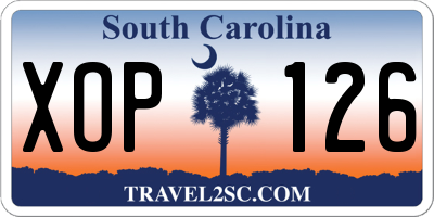 SC license plate XOP126