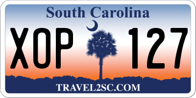 SC license plate XOP127