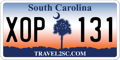 SC license plate XOP131
