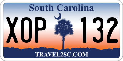 SC license plate XOP132