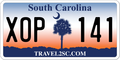 SC license plate XOP141