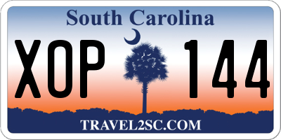 SC license plate XOP144