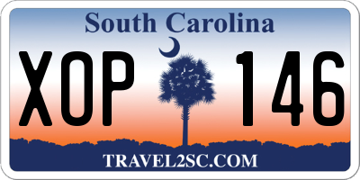 SC license plate XOP146
