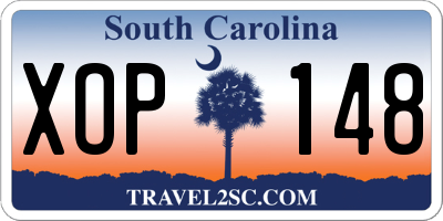 SC license plate XOP148