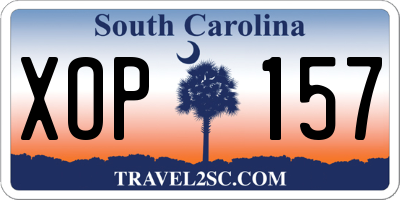 SC license plate XOP157
