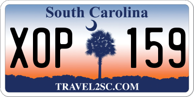 SC license plate XOP159