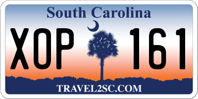 SC license plate XOP161