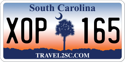 SC license plate XOP165