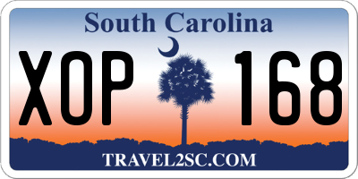 SC license plate XOP168