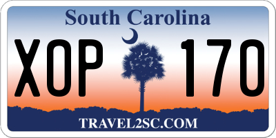 SC license plate XOP170