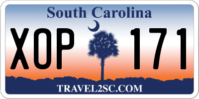 SC license plate XOP171