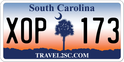 SC license plate XOP173
