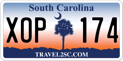 SC license plate XOP174